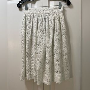 United Colors of Benetton, women’s xs-s white eyelet, cotton 1/2 lined skirt